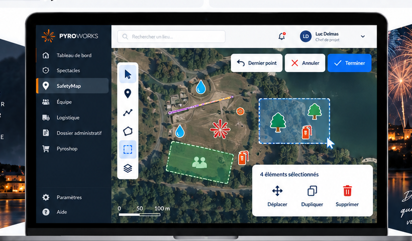 Aperçu de l’éditeur SafetyMap PyroWorks